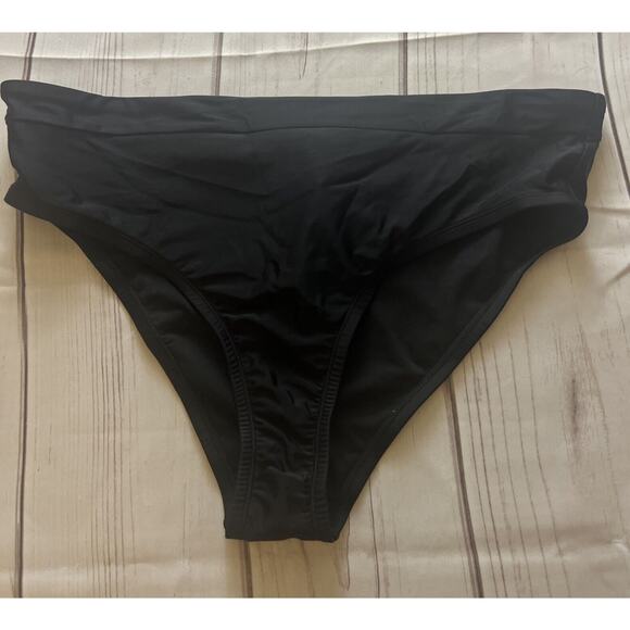 Xhilaration High Leg High Waist Cheeky Bikini Bottom Black Women’s 1X NWT - Picture 3 of 4